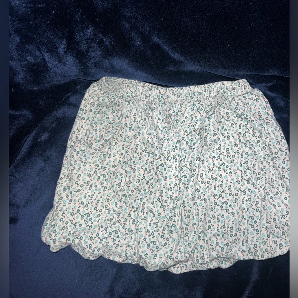 Crewcuts Floral Mini Skirt - Green and White